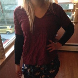 Burgundy top with black back