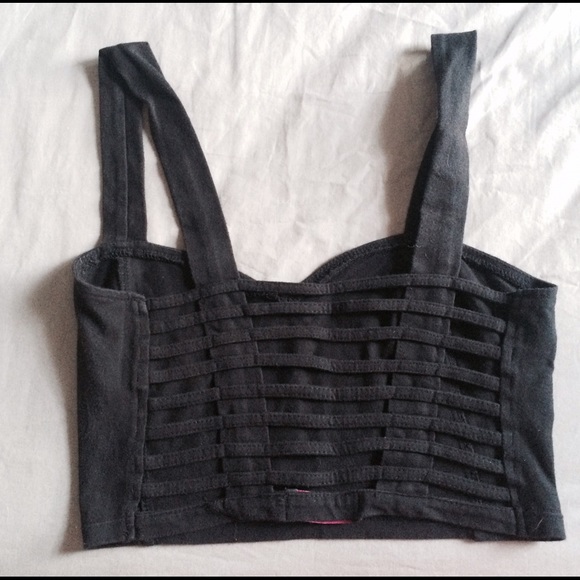 Black motel rocks crop top