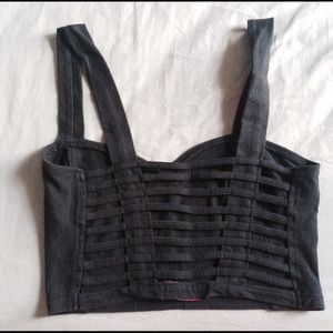 Black motel rocks crop top