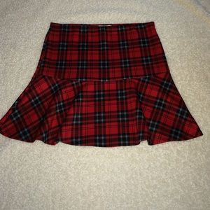 Gingham Skirt, Poly & Spandex