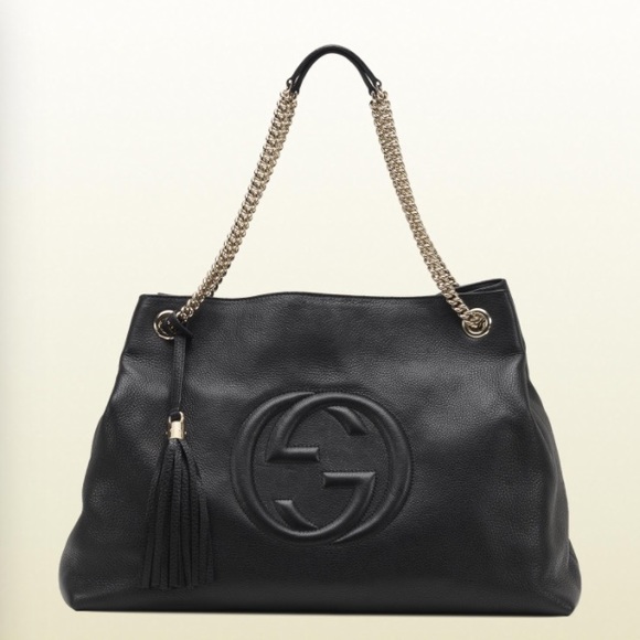 ❗️SOLD❗️Authentic Gucci soho leather chain tote