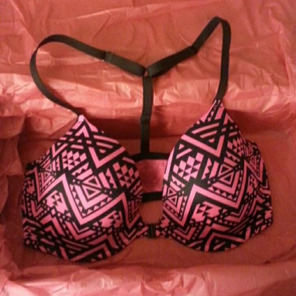 Pink and black aztec VS PINK bra