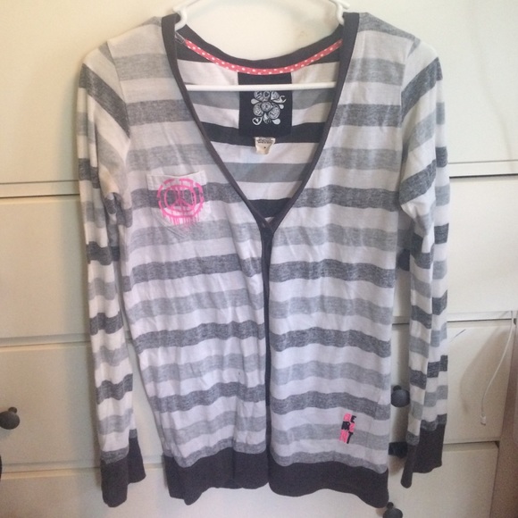 Grey and white striped sweater