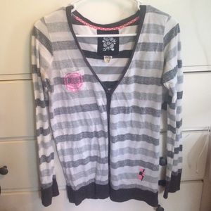 Grey and white striped sweater