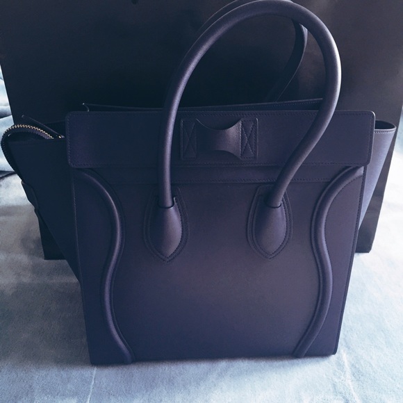 New Authentic Celine Mini Smooth Leather Ink Blue - Picture 2 of 4