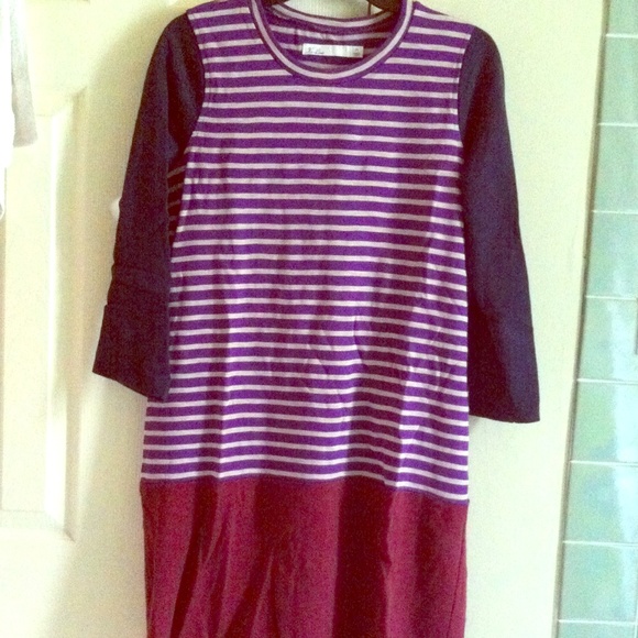 Madewell high line stripe dress new size M