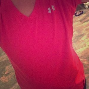 Pink under armour shirt