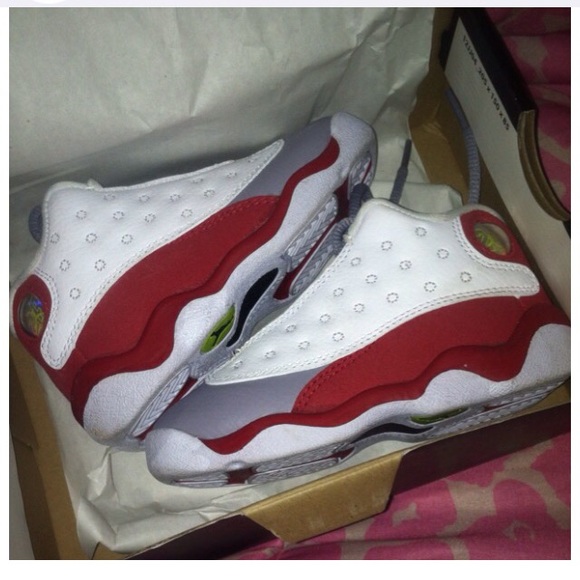 Red gray & white Jordan's