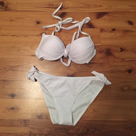 White pushup bikini