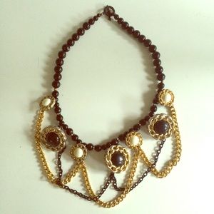 Handmade gold & black necklace!