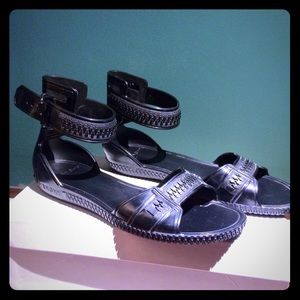 Givenchy black jelly sandals rare