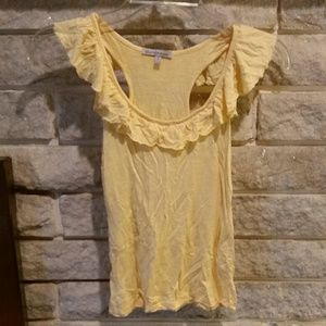 Yellow ruffle tank