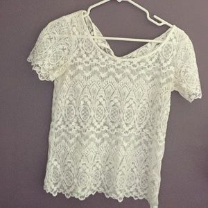 White lace shirt