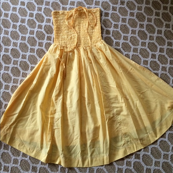 Yellow strapless dress Nooblita.