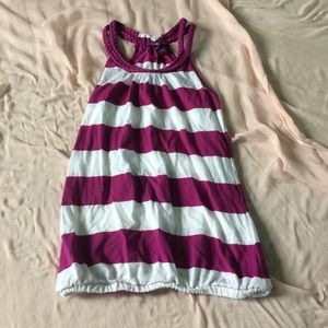 Purple and white stripe tank top