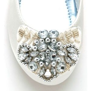 Beaded Ivory Ballet Flat