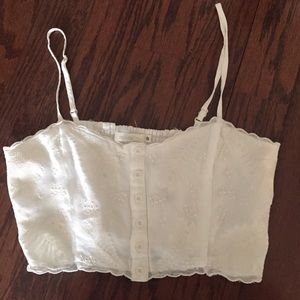 Lf Millau white embroidered crop top NWT SMALL