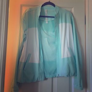 Lulu Lemon Mint and White Jacket Size 8