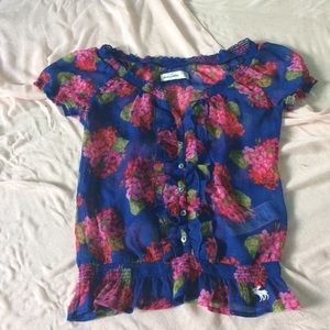 Abercrombie kids floral peasant top