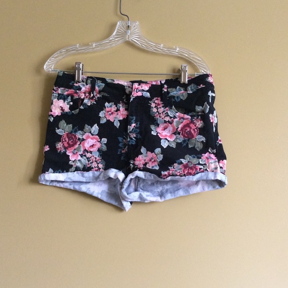 Forever 21 floral jeans shorts