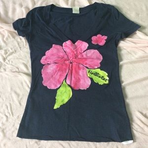 Hollister hibiscus graphic tee