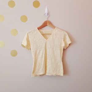 Yellow floral pattern shirt