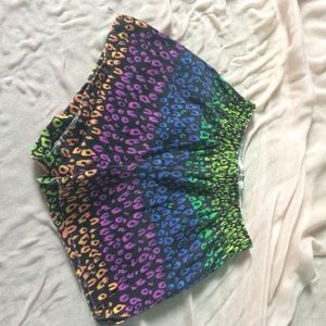 Girls soffe rainbow animal print shorts