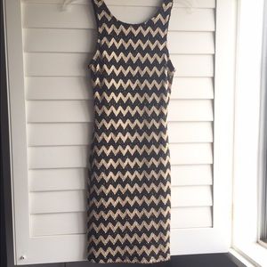 Black and Gold Chevron Dress