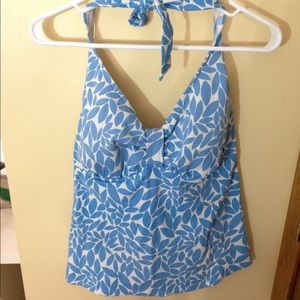 blue and white like new lands end TANKINI top