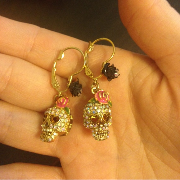 Betsey Johnson sugar skull earrings