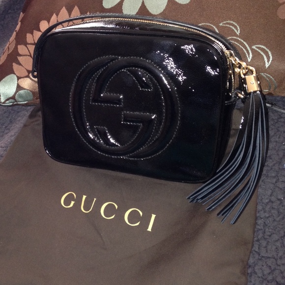 Gucci Soho Disco Bag- black patent leather
