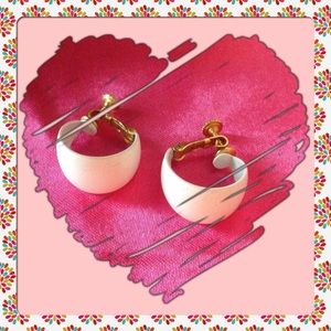 White Clip-On Earrings