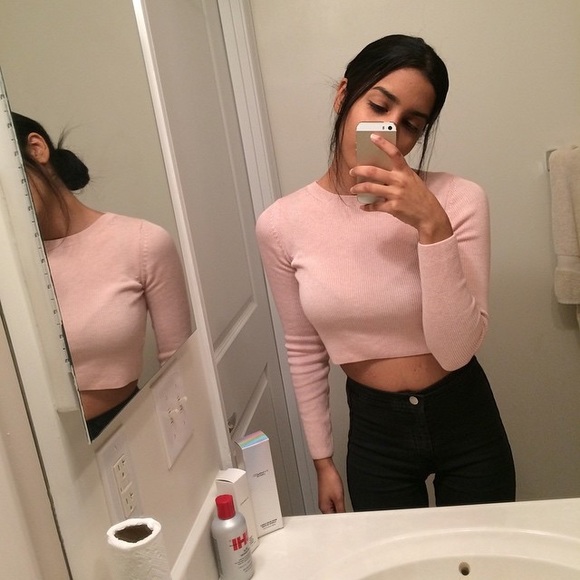 Topshop PINK Crop Top