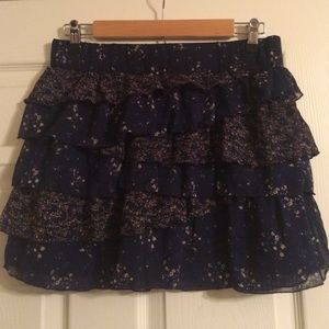 Navy with floral pattern Skirt