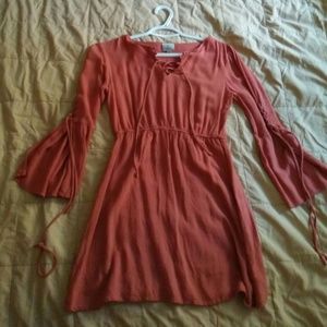 70's style orange vintage sun dress