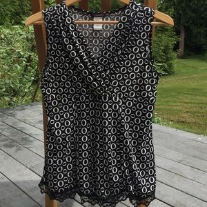 Black and white sleeveless top