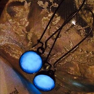 Jewelry - Blue glow-in-the-dark moon airings Jewelry - Blue glow-in-the-dark moon airings