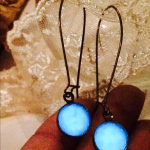 Jewelry - Blue glow-in-the-dark moon airings Jewelry - Blue glow-in-the-dark moon airings