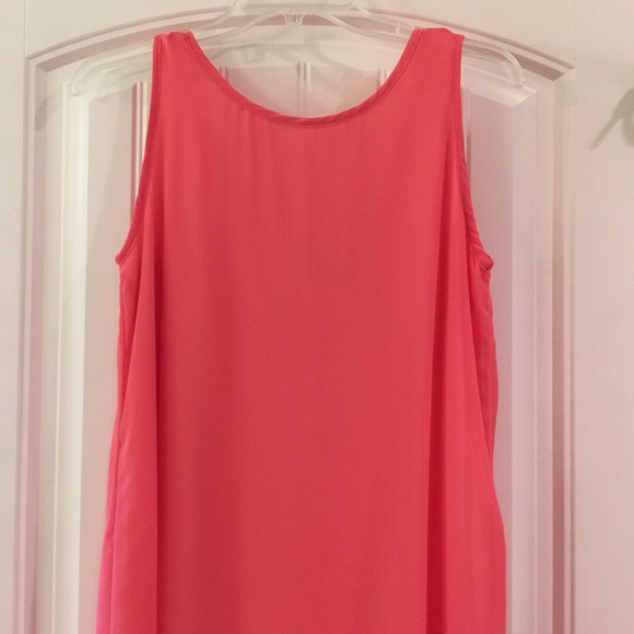 Coral color, fully lined, bow on back
