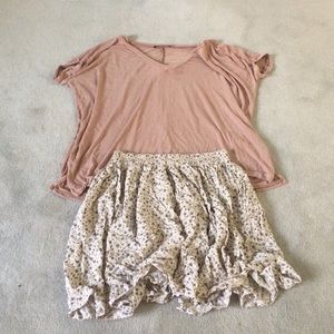 BRANDY MELVILLE skirt and tee bundle