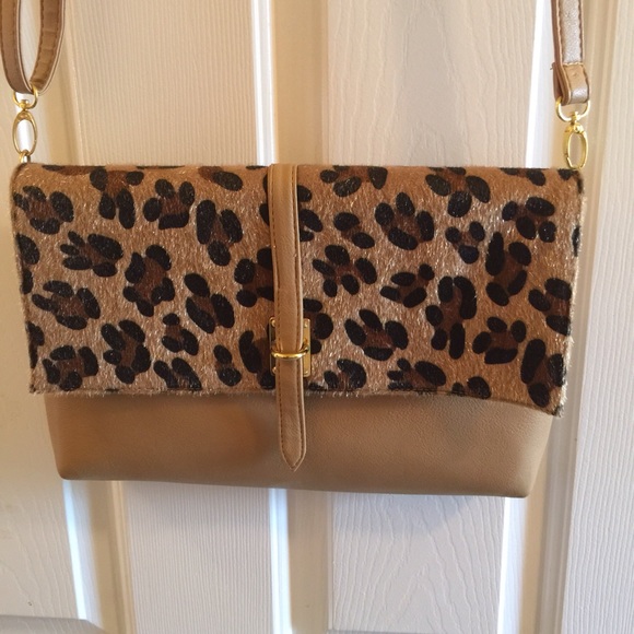 Handbags - Leopard envelope clutch and three pair of earrings