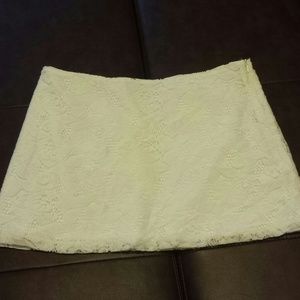 White lace mini skirt