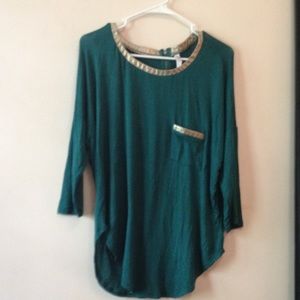 Gold and dark green baggy shirt