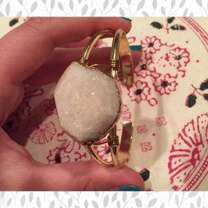 White Druzy Cuff Bracelet