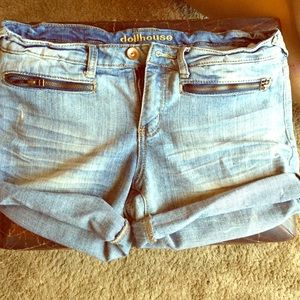 zipper pocket denim shorts NEVER WORN