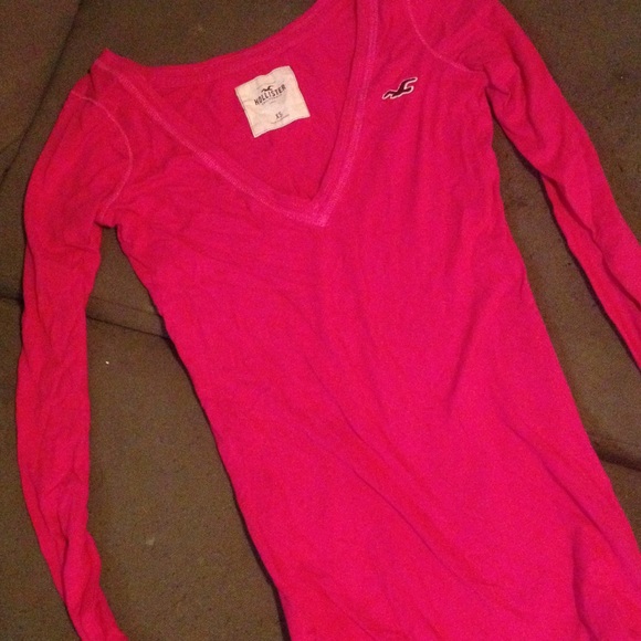 Long sleeve hot pink Hollister