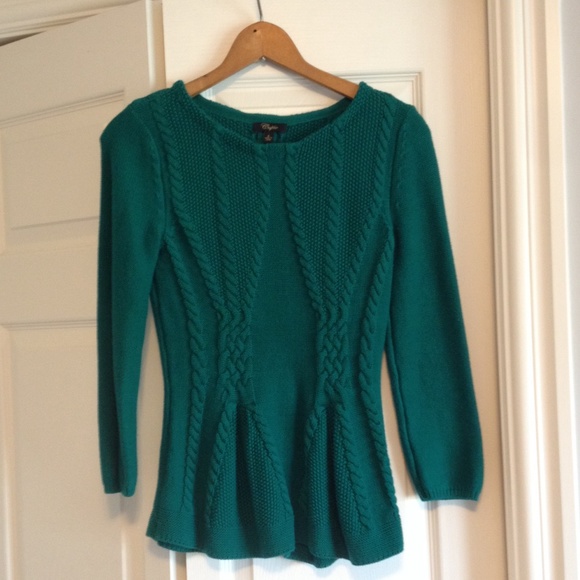 Sweaters - Cupio turquoise peplum sweater
