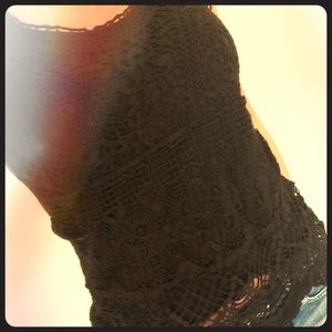 Black crotchet tank