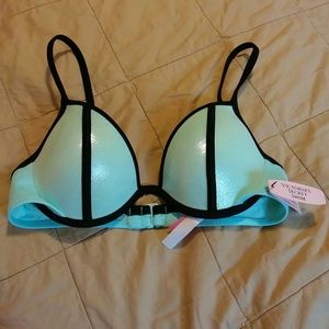 Victoria's secret blue trangle push-up bikini top