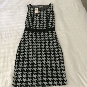 Black and Gray dress with leather detail